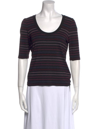 Veronica Beard Striped Scoop Neck T-Shirt