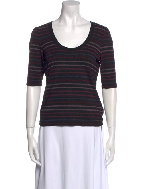Veronica Beard Striped Scoop Neck T-Shirt