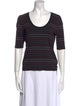 Veronica Beard Striped Scoop Neck T-Shirt