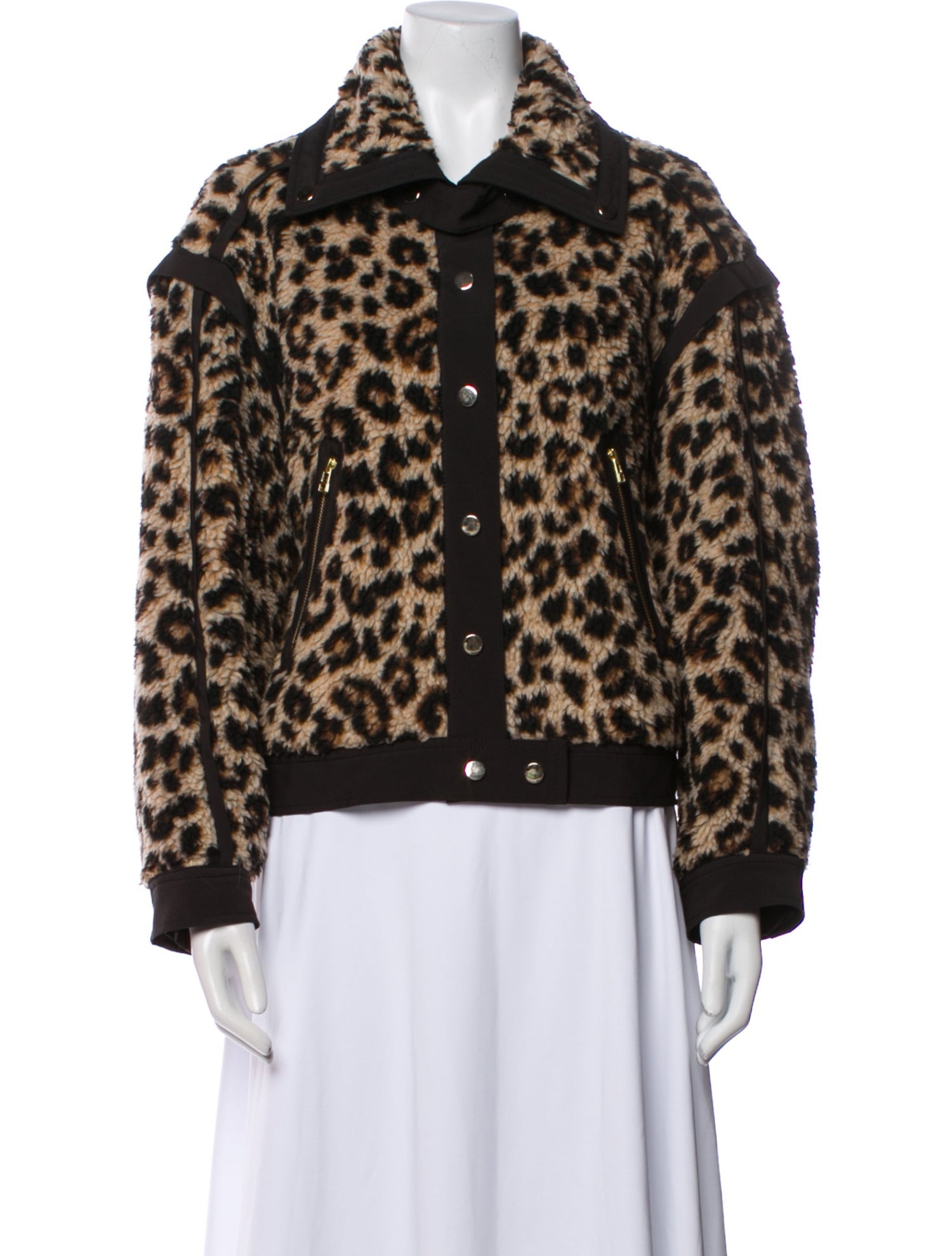 Veronica Beard Animal Print Faux Fur Jacket