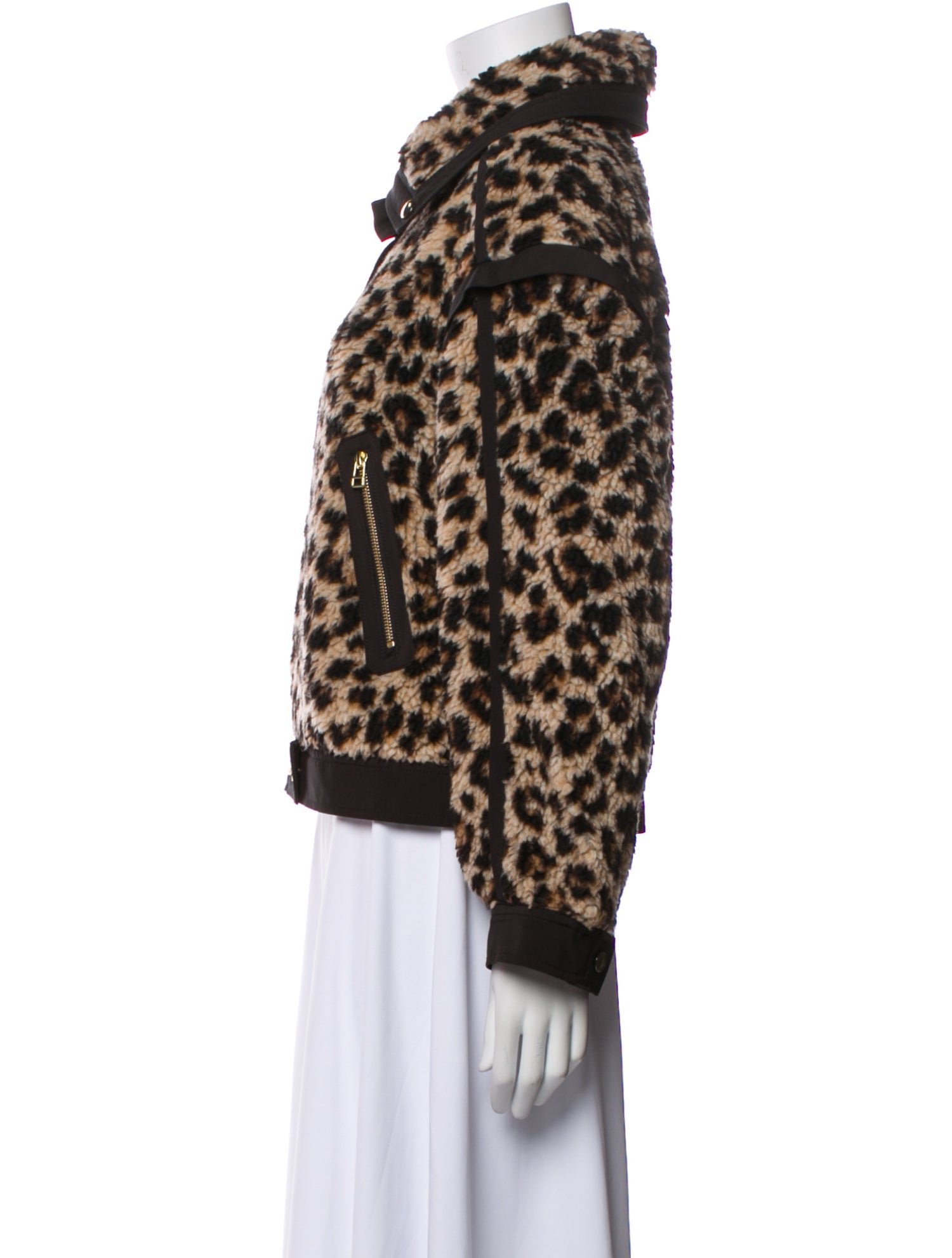 Veronica Beard Animal Print Faux Fur Jacket