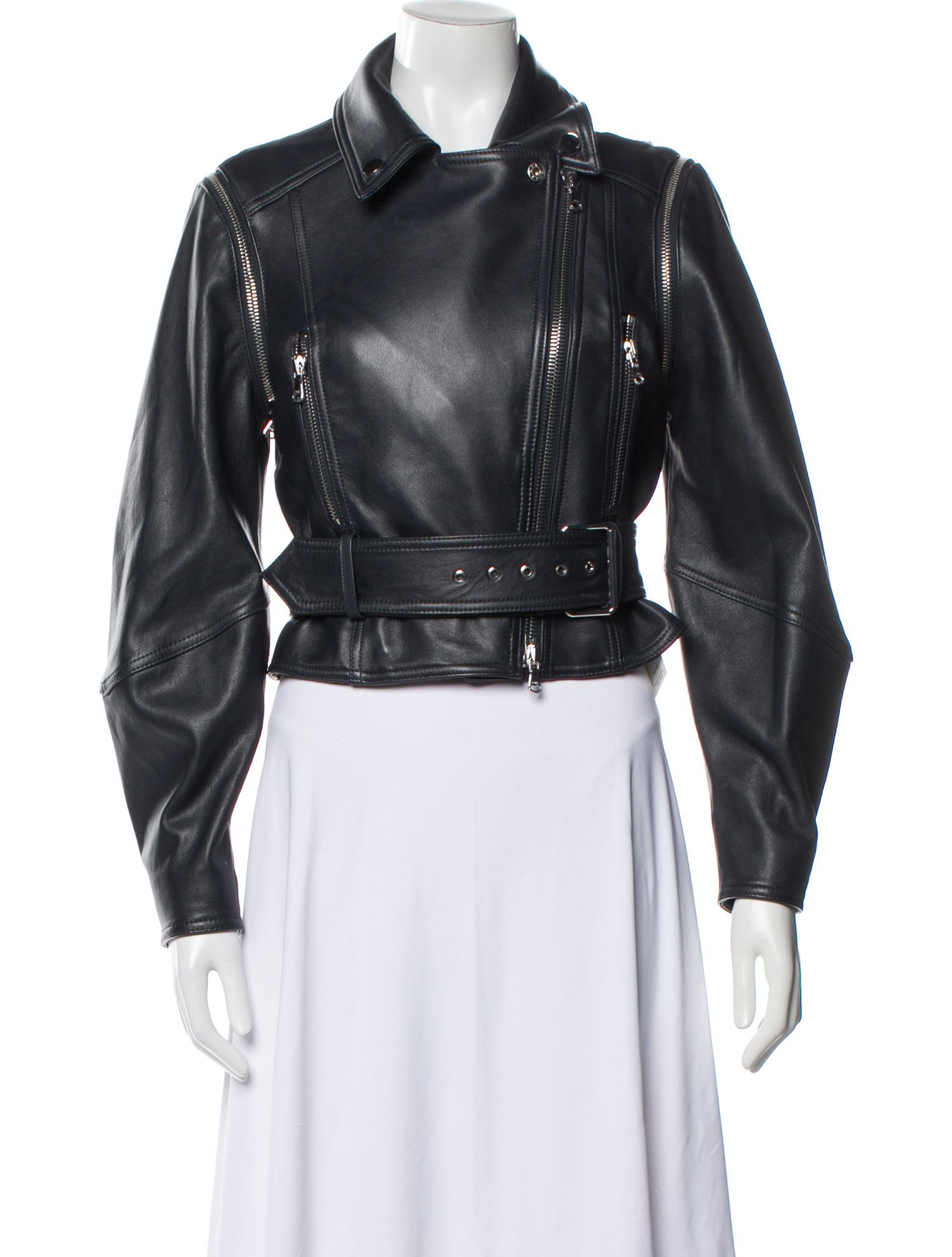 Veronica Beard Lamb Leather Biker Jacket