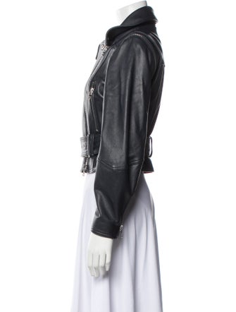 Veronica Beard Lamb Leather Biker Jacket