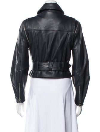 Veronica Beard Lamb Leather Biker Jacket