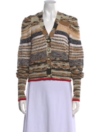 Veronica Beard Striped V-Neck Sweater