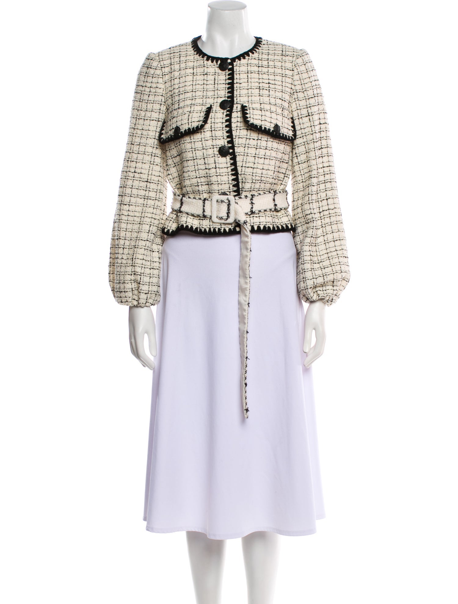 Veronica Beard Tweed Pattern Evening Jacket