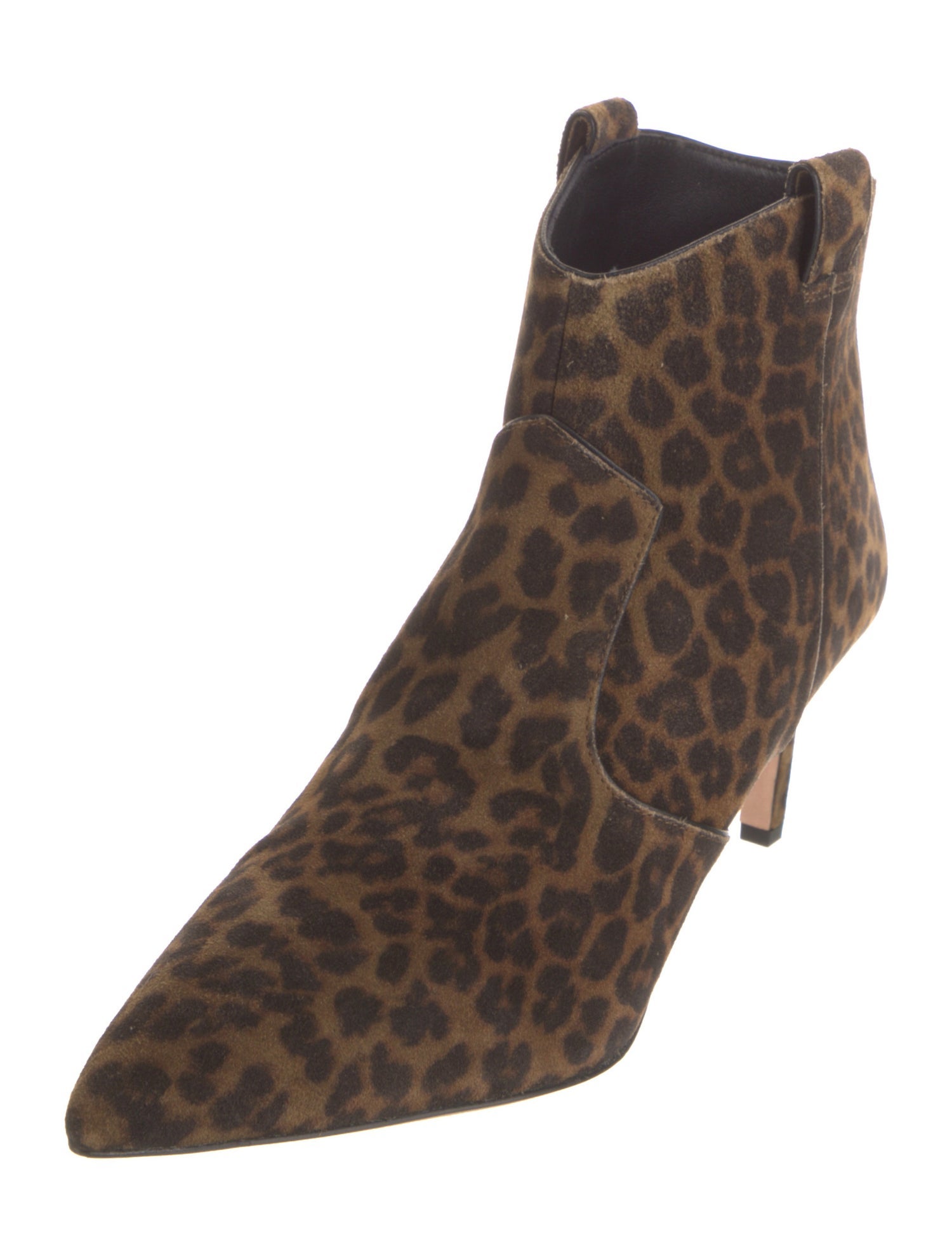 Veronica Beard Suede Animal Print Western Boots