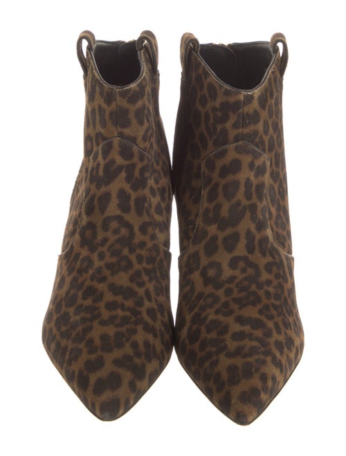 Veronica Beard Suede Animal Print Western Boots