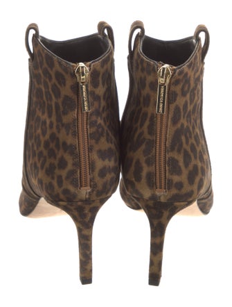 Veronica Beard Suede Animal Print Western Boots