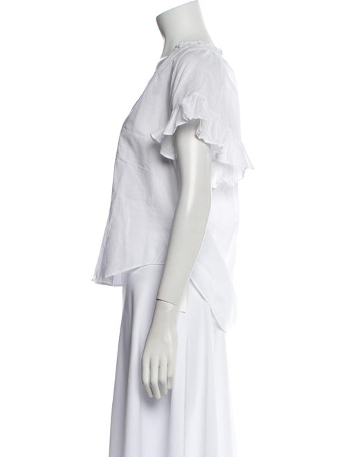 Veronica Beard V-Neck Short Sleeve Blouse