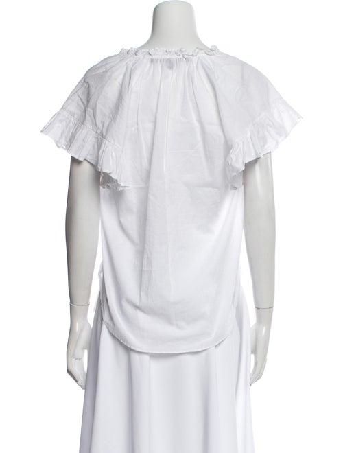 Veronica Beard V-Neck Short Sleeve Blouse