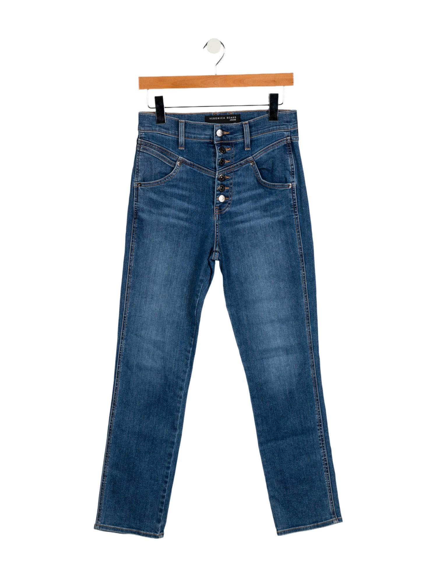 Veronica Beard High-Rise Straight Leg Jeans