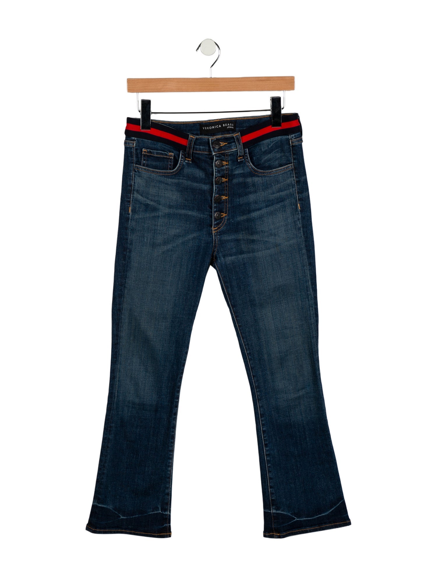 Veronica Beard Mid-Rise Straight Leg Jeans