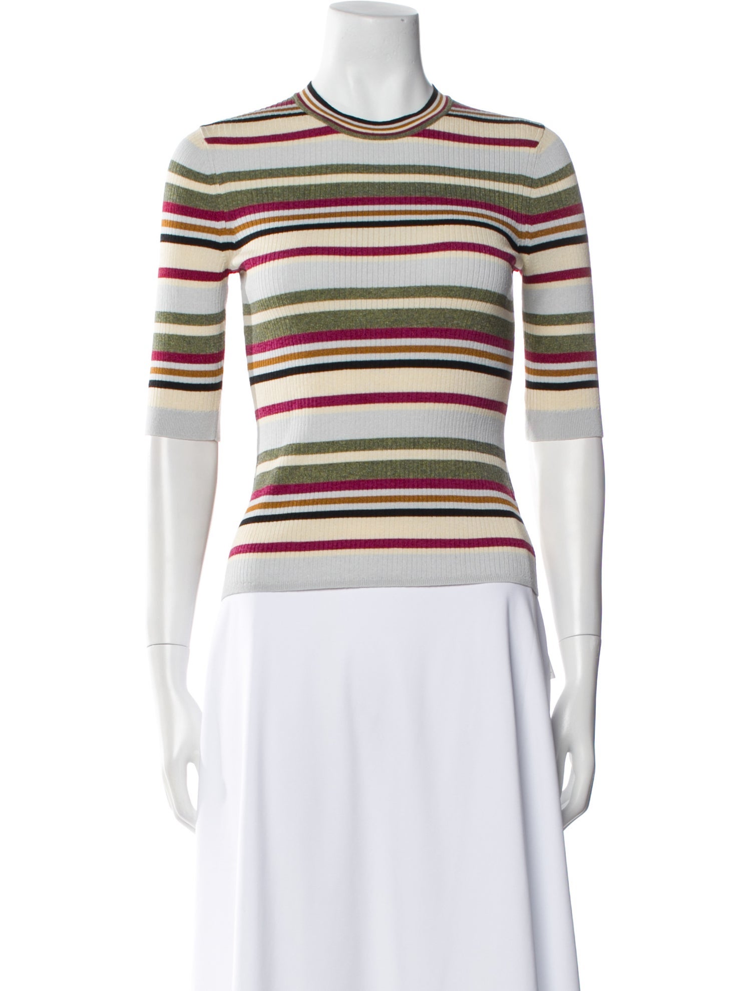 Veronica Beard Striped Crew Neck Sweater