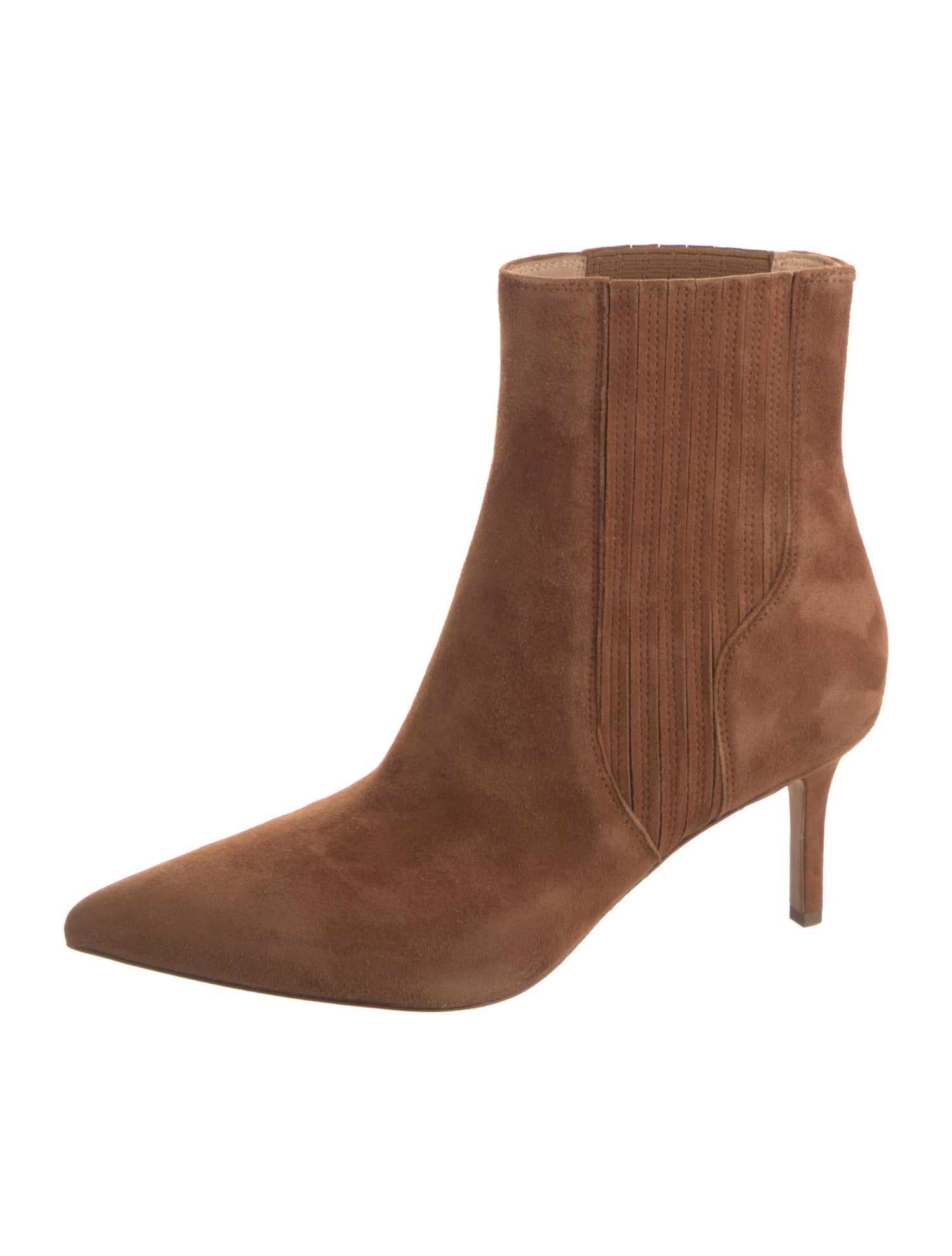 Veronica Beard Suede Whipstitch Trim Chelsea Boots