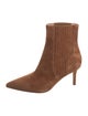 Veronica Beard Suede Whipstitch Trim Chelsea Boots
