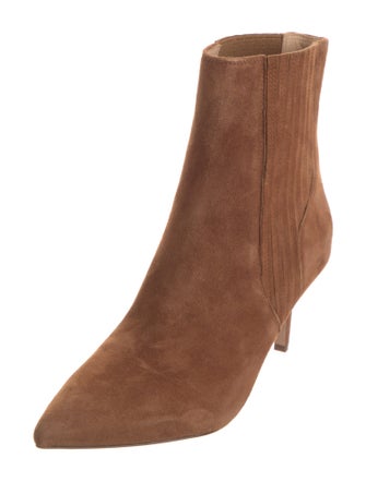 Veronica Beard Suede Whipstitch Trim Chelsea Boots