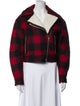 Veronica Beard Plaid Print Biker Jacket