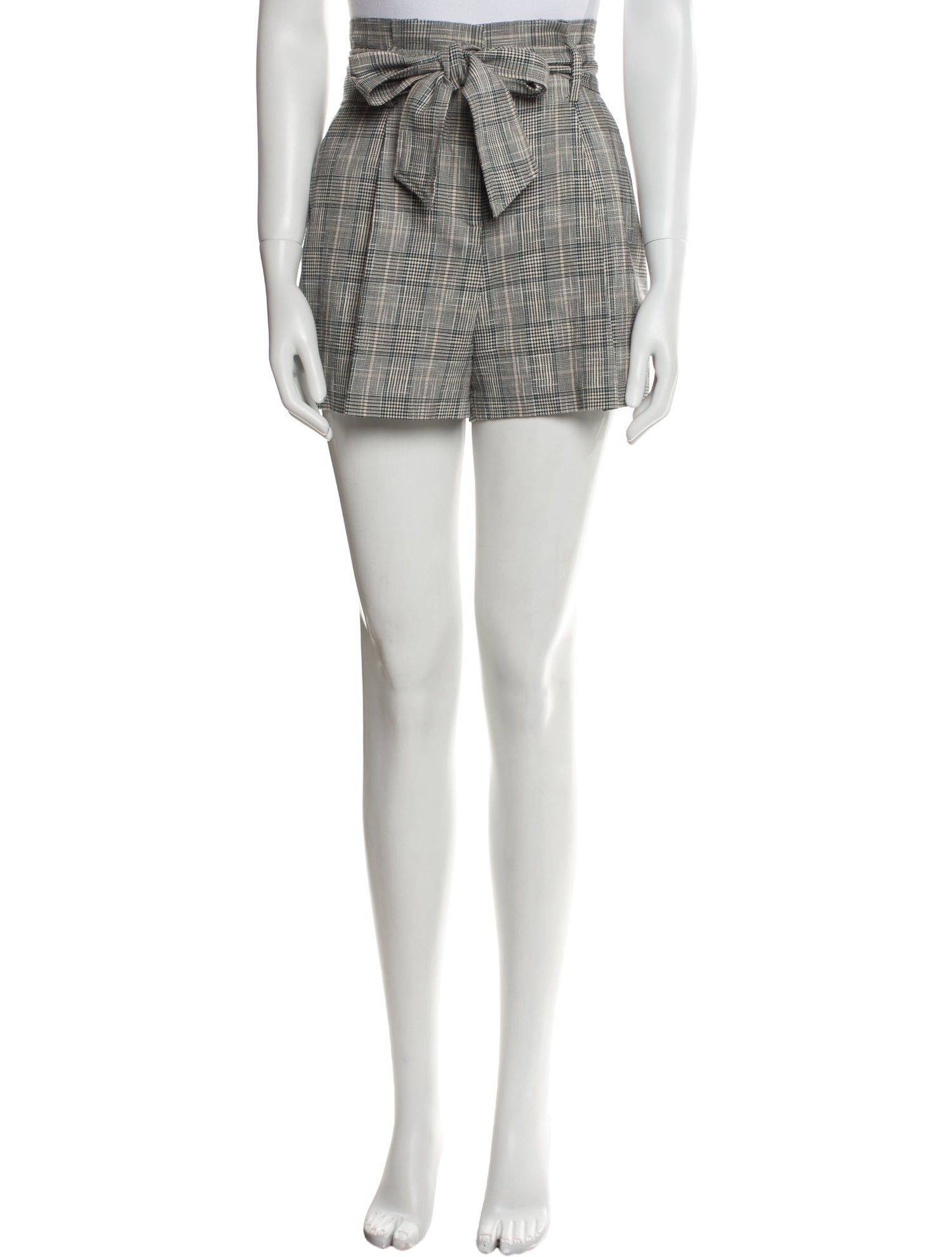 Veronica Beard Plaid Print Mini Shorts