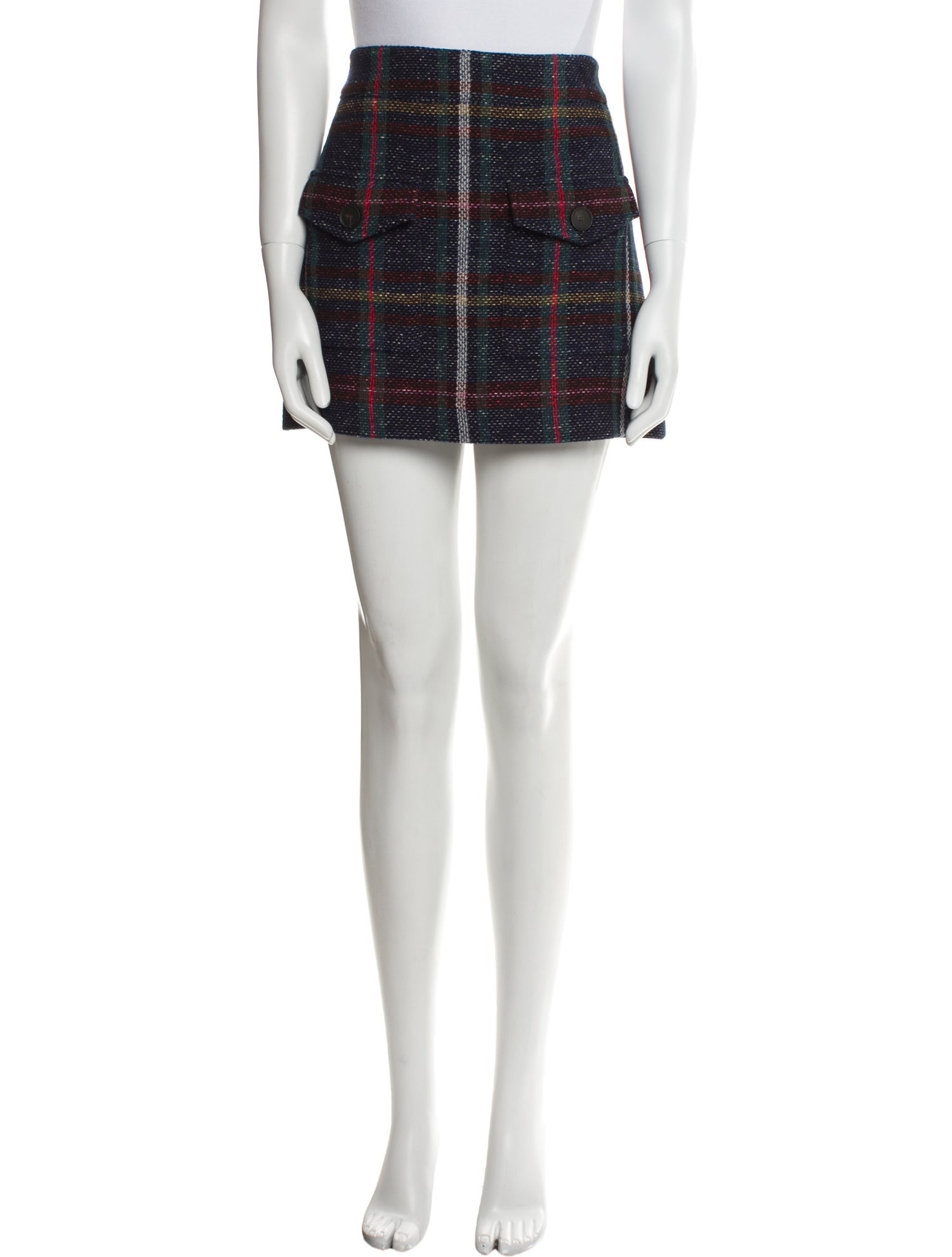 Veronica Beard Plaid Print Mini Skirt