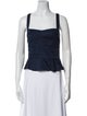 Veronica Beard Square Neckline Sleeveless Crop Top