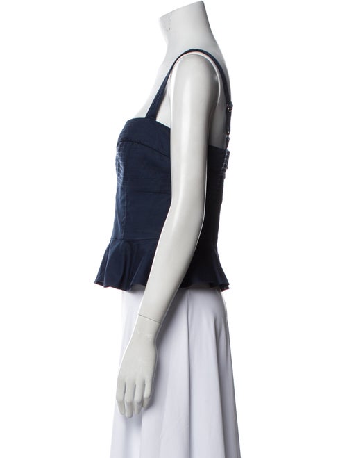Veronica Beard Square Neckline Sleeveless Crop Top