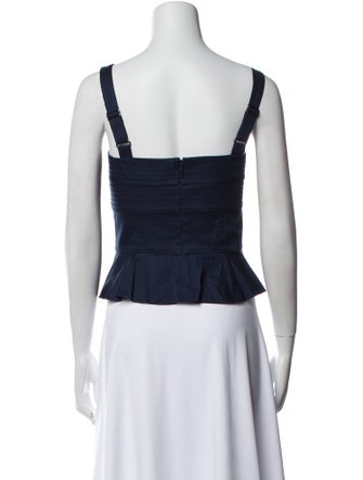 Veronica Beard Square Neckline Sleeveless Crop Top