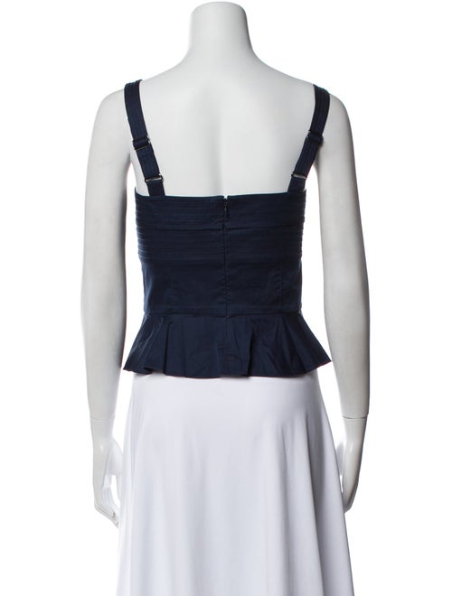 Veronica Beard Square Neckline Sleeveless Crop Top