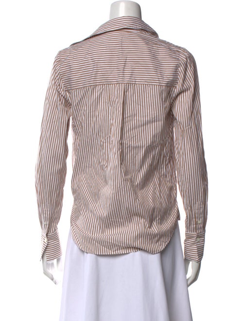 Veronica Beard Striped Long Sleeve Button-Up Top