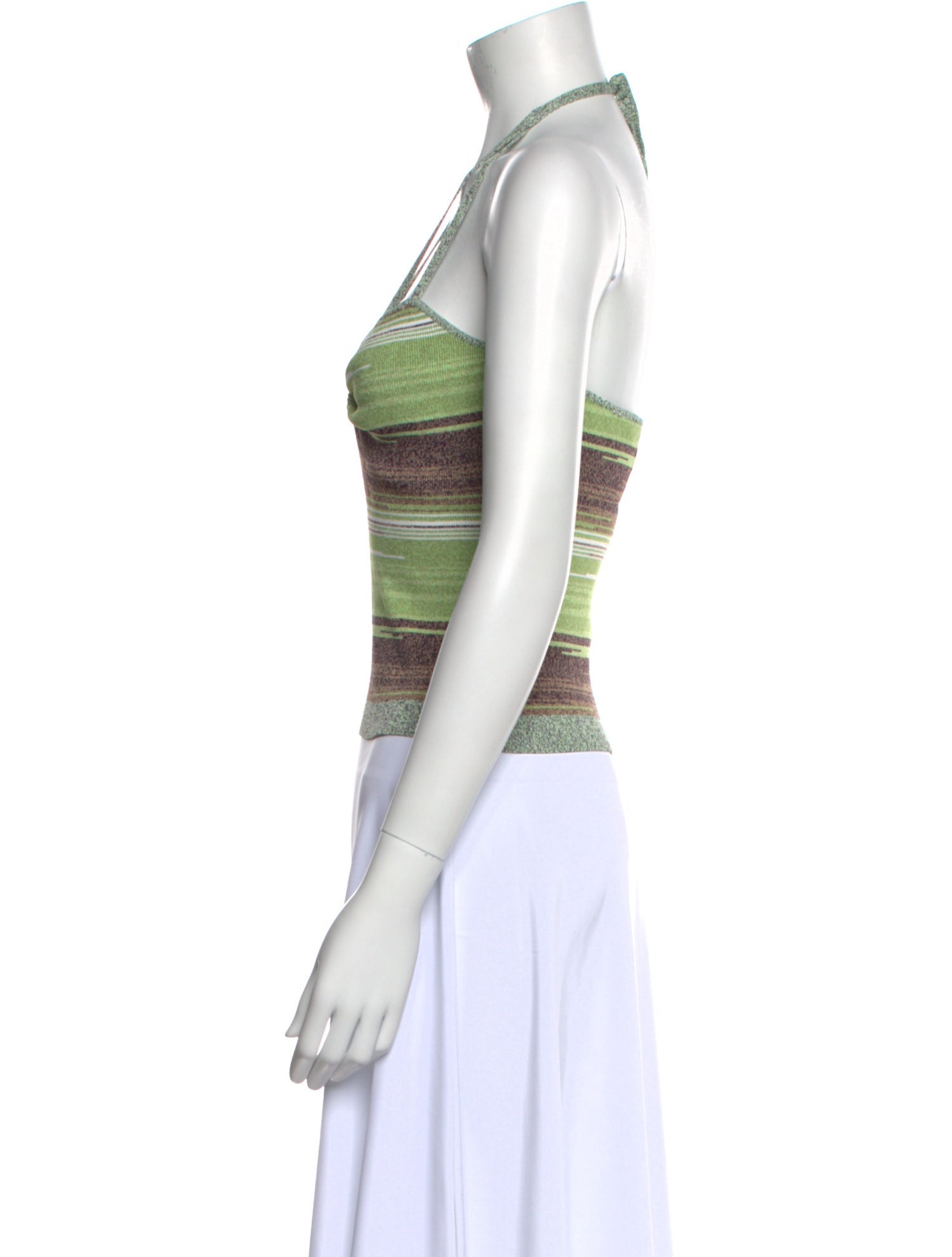 Veronica Beard Striped Halterneck Crop Top