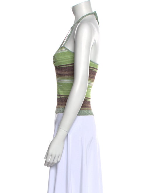 Veronica Beard Striped Halterneck Crop Top