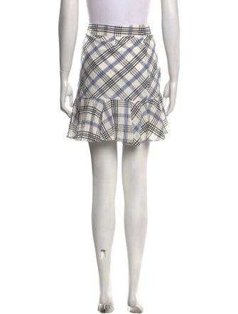 Veronica Beard Plaid Print Mini Skirt