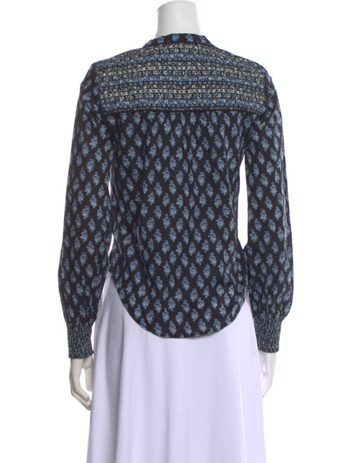 Veronica Beard Printed V-Neck Blouse