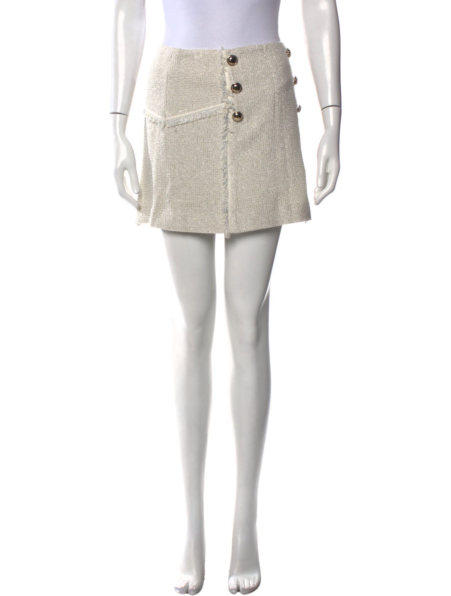 Veronica Beard Raw-Edge Trim Mini Skirt