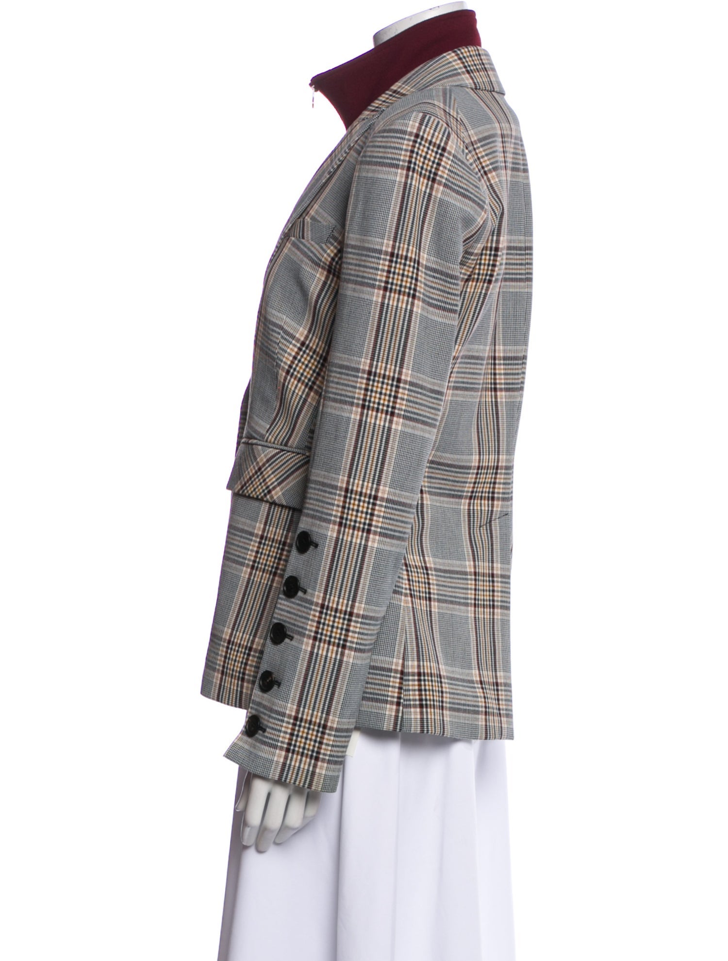 Veronica Beard Plaid Print Blazer