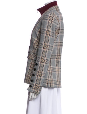 Veronica Beard Plaid Print Blazer