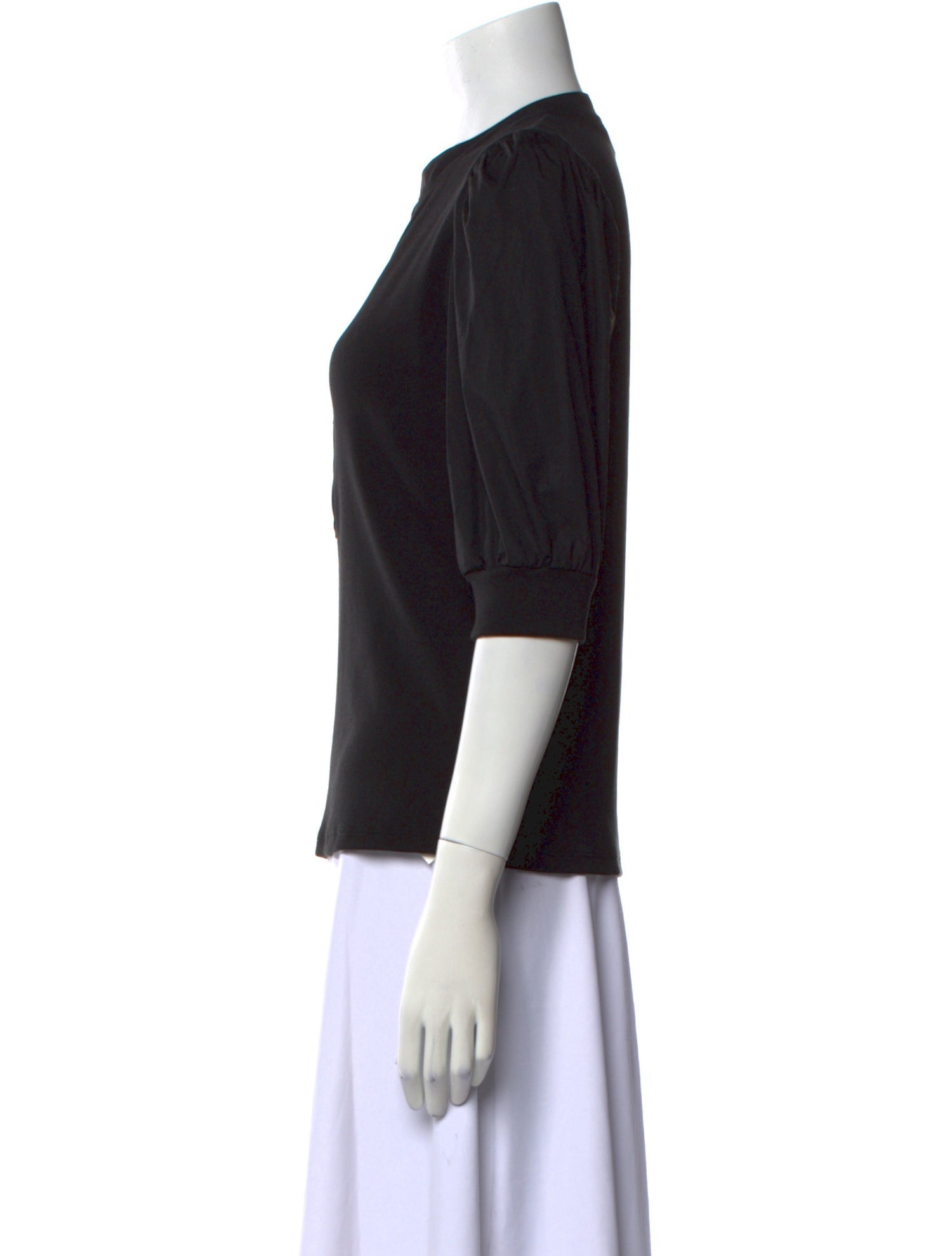 Veronica Beard V-Neck Three-Quarter Sleeve Polo