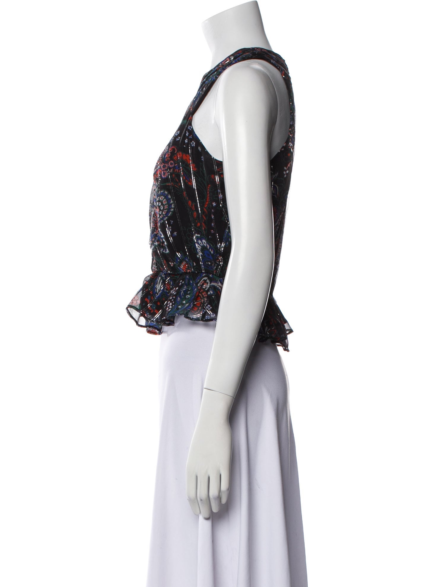 Veronica Beard Silk Printed Crop Top