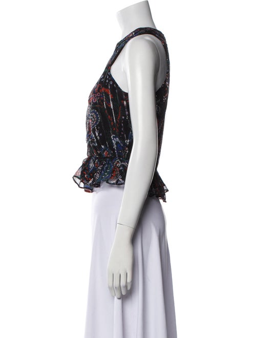 Veronica Beard Silk Printed Crop Top