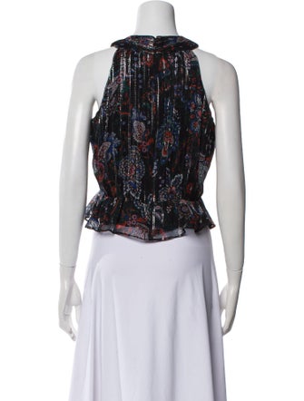 Veronica Beard Silk Printed Crop Top