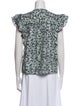 Veronica Beard Printed V-Neck Blouse