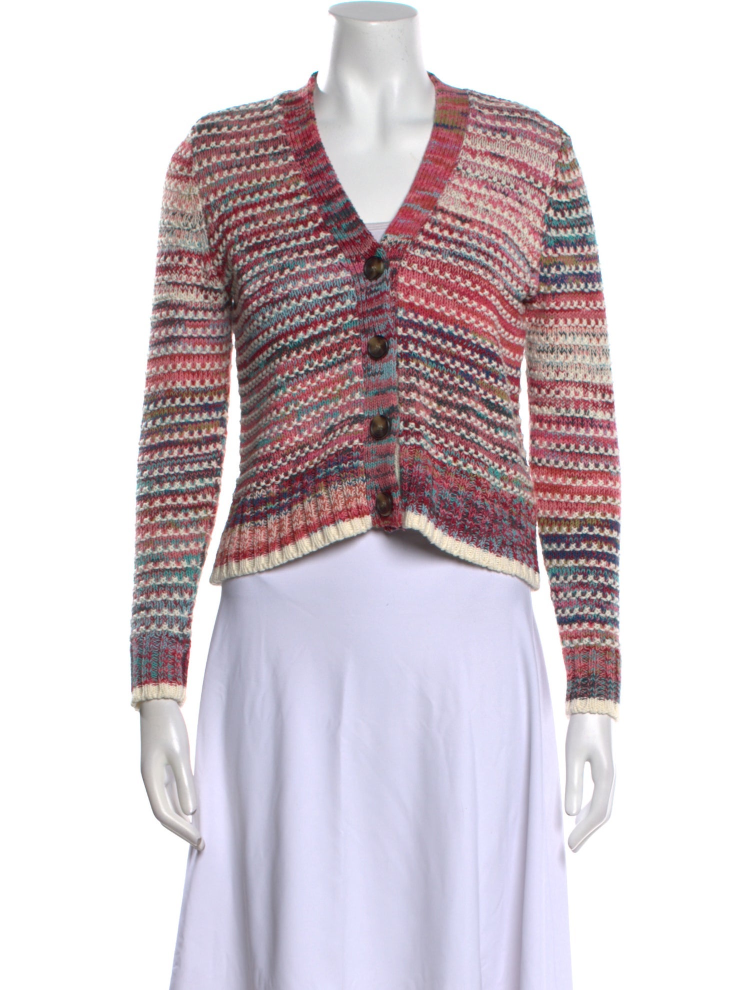 Veronica Beard Striped V-Neck Sweater