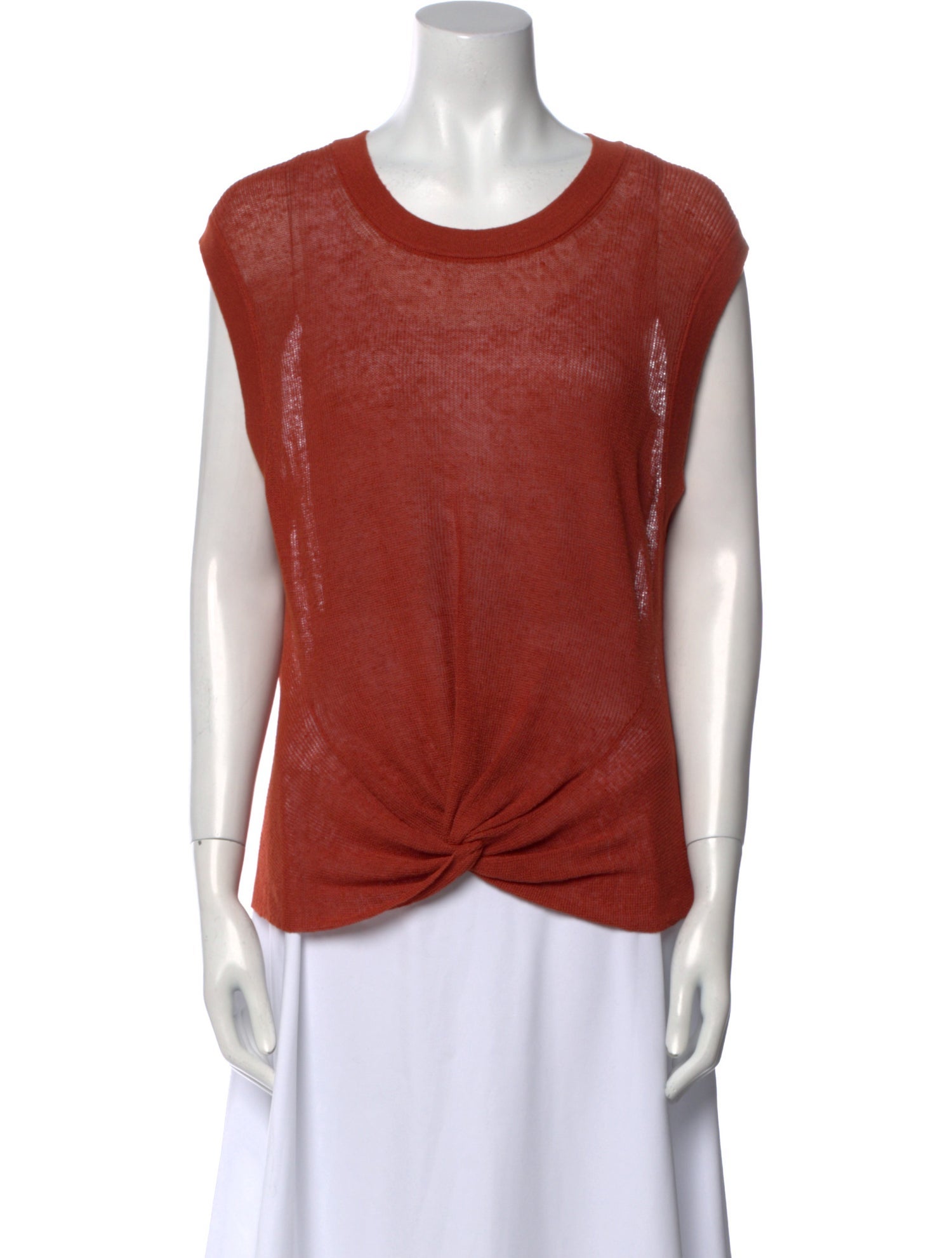 Veronica Beard Linen Scoop Neck Top