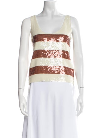 Veronica Beard Striped Square Neckline Top