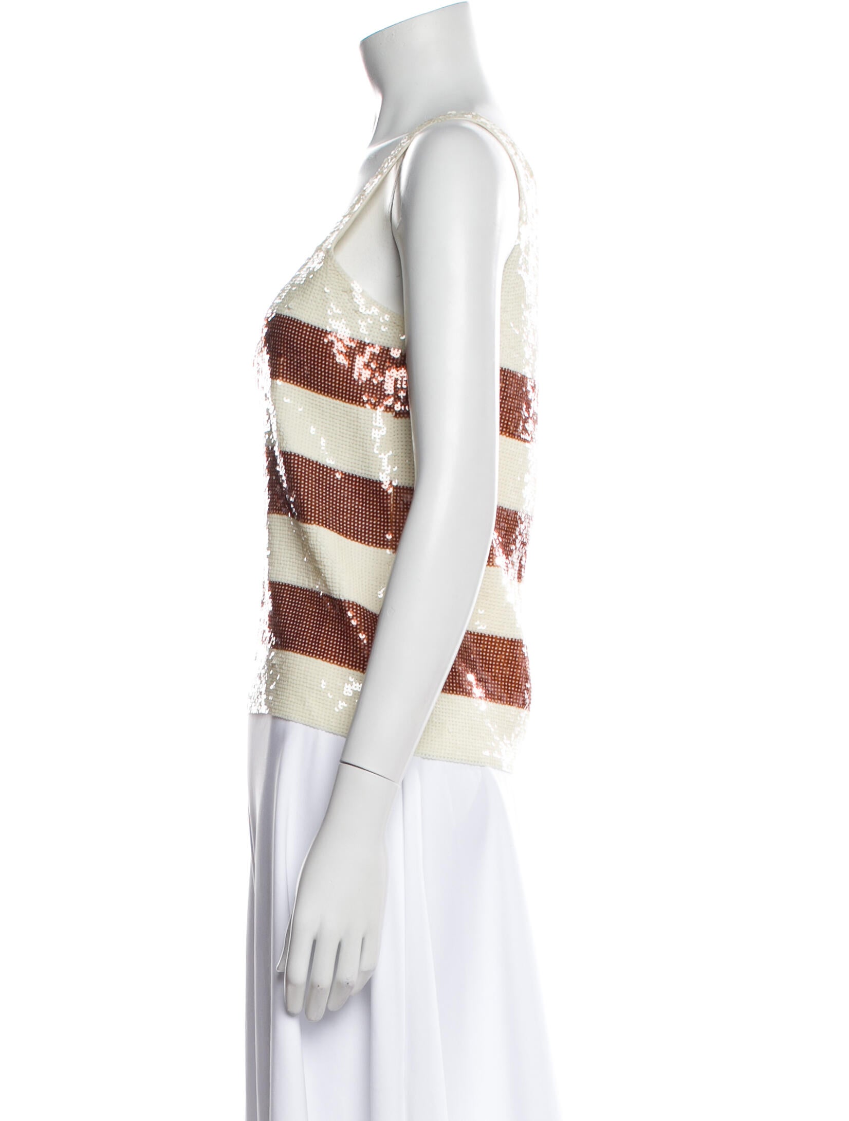 Veronica Beard Striped Square Neckline Top