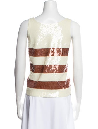 Veronica Beard Striped Square Neckline Top