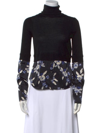 Veronica Beard Merino Wool Floral Print Sweater