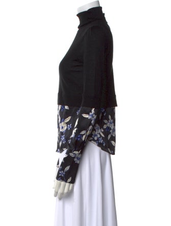 Veronica Beard Merino Wool Floral Print Sweater