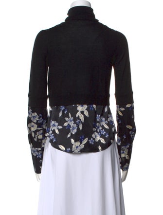 Veronica Beard Merino Wool Floral Print Sweater