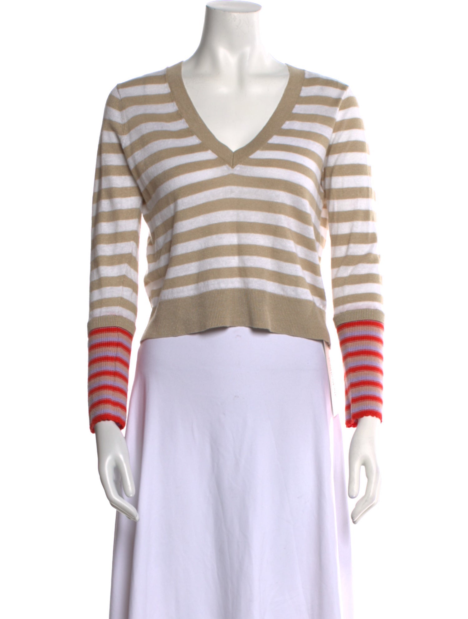 Veronica Beard Linen Striped Crop Top